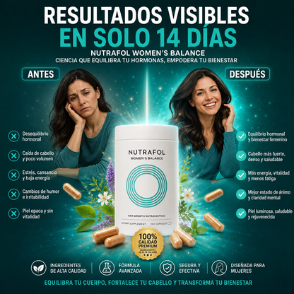 Nutrafol Balance™️ – Suplemento para el Equilibrio Hormonal y un Cabello Más Fuerte, Denso y Saludable ✅